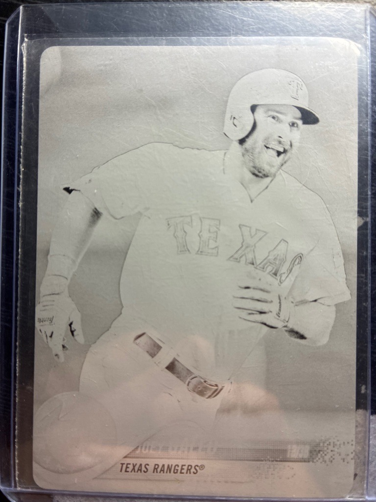Ian Kinsler (Note: The user image actually depicts a baseball player, Ian Kinsler, in a Texas Rangers uniform, despite the prompt's focus on football cards)