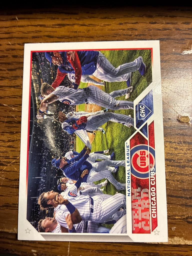 Chicago Cubs Team Card (Note: The provided image displays a Major League Baseball card, not a football card)