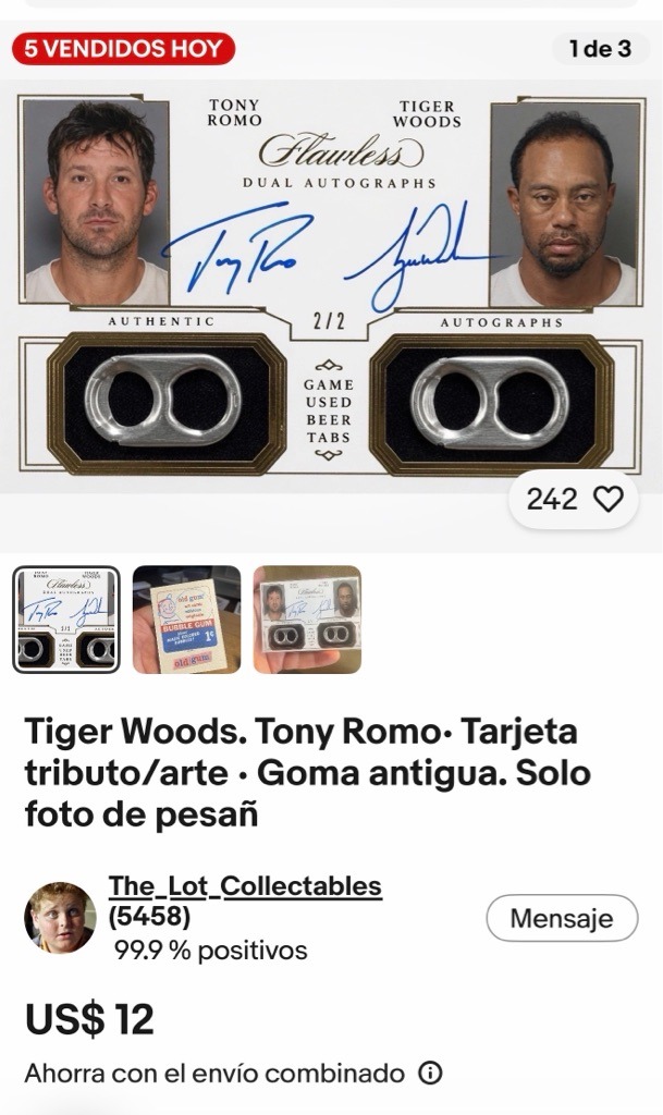 Tony Romo and Tiger Woods (Novelty/Parody utilizing mugshots)